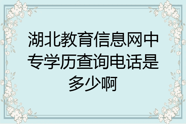 湖北教育信息网中专学历查询电话是多少啊
