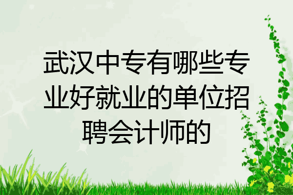 武汉中专有哪些专业好就业的单位招聘会计师的