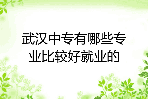 武汉中专有哪些专业比较好就业的