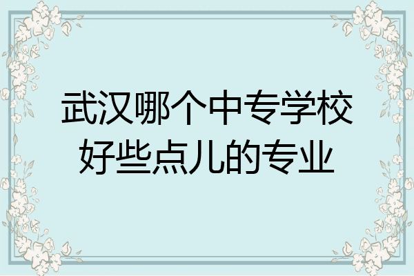 武汉哪个中专学校好些点儿的专业