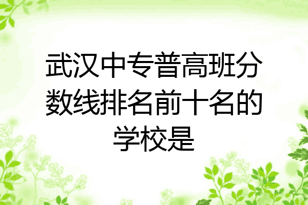 武汉中专普高班分数线排名前十名的学校是