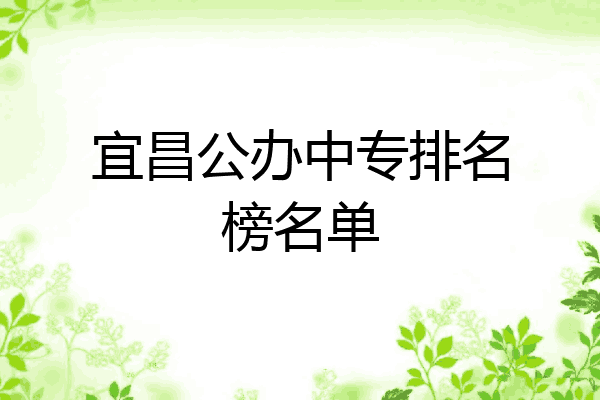 宜昌公办中专排名榜名单