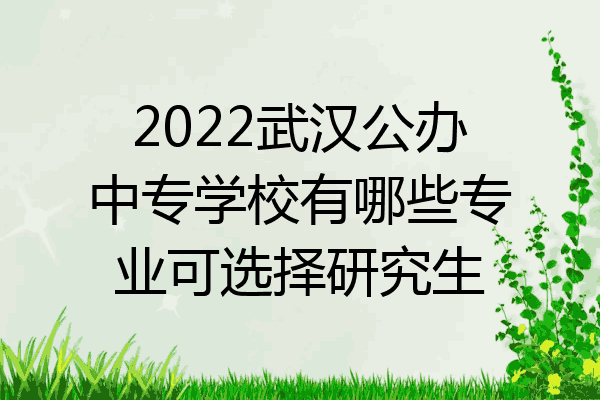 2022武汉公办中专学校有哪些专业可选择研究生