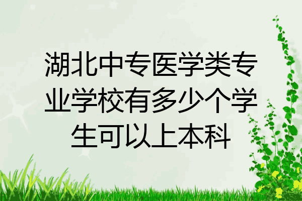 湖北中专医学类专业学校有多少个学生可以上本科