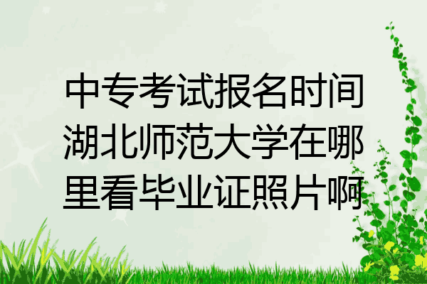 中专考试报名时间湖北师范大学在哪里看毕业证照片啊