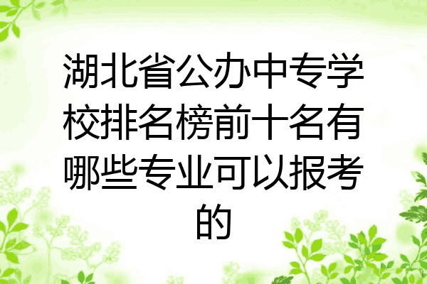 湖北省公办中专学校排名榜前十名有哪些专业可以报考的