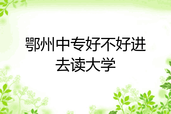 鄂州中专好不好进去读大学