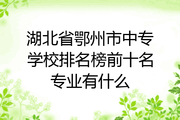 湖北省鄂州市中专学校排名榜前十名专业有什么