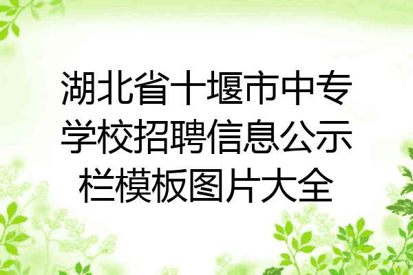 湖北省十堰市中专学校招聘信息公示栏模板图片大全
