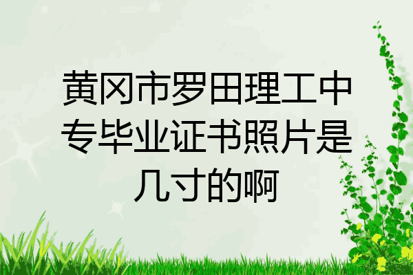 黄冈市罗田理工中专毕业证书照片是几寸的啊