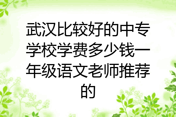 武汉比较好的中专学校学费多少钱一年级语文老师推荐的