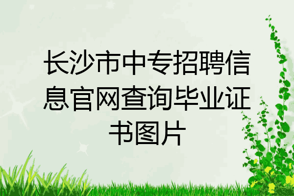 长沙市中专招聘信息官网查询毕业证书图片