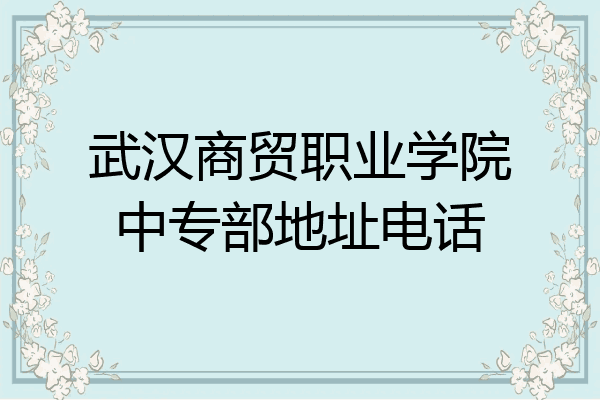 武汉商贸职业学院中专部地址电话