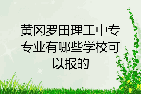 黄冈罗田理工中专专业有哪些学校可以报的