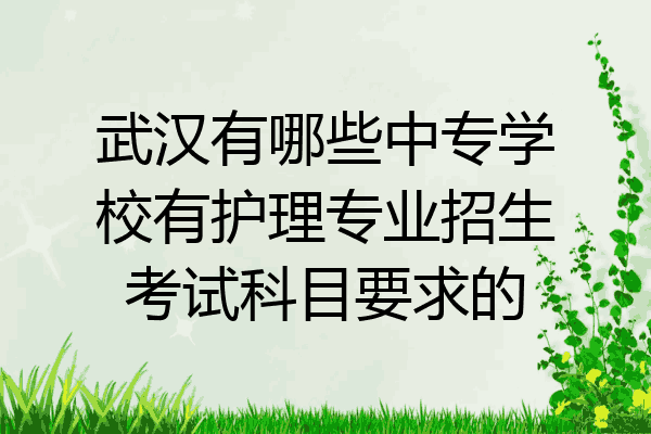 武汉有哪些中专学校有护理专业招生考试科目要求的