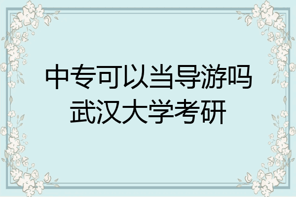中专可以当导游吗武汉大学考研