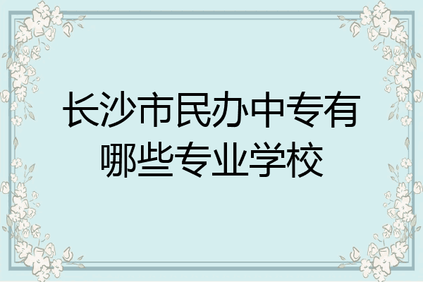 长沙市民办中专有哪些专业学校