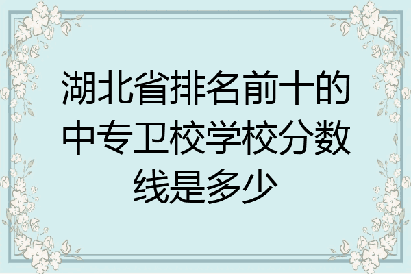湖北省排名前十的中专卫校学校分数线是多少