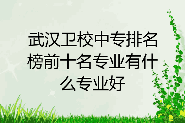 武汉卫校中专排名榜前十名专业有什么专业好