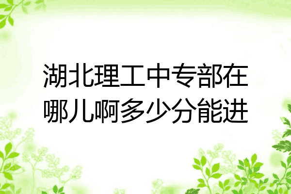 湖北理工中专部在哪儿啊多少分能进