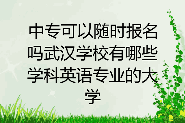 中专可以随时报名吗武汉学校有哪些学科英语专业的大学