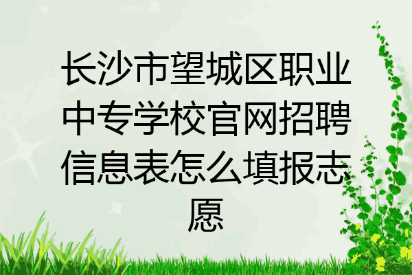 长沙市望城区职业中专学校官网招聘信息表怎么填报志愿