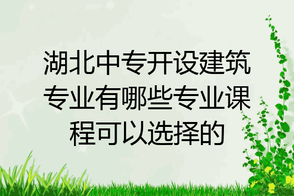 湖北中专开设建筑专业有哪些专业课程可以选择的