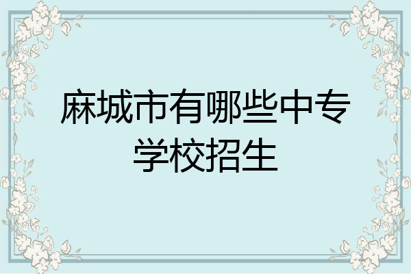 麻城市有哪些中专学校招生