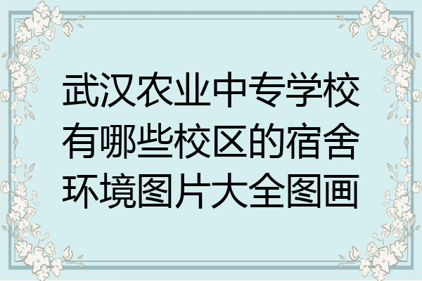 武汉农业中专学校有哪些校区的宿舍环境图片大全图画