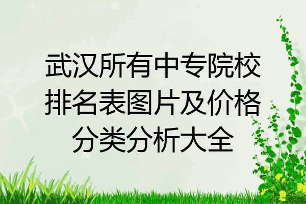 武汉所有中专院校排名表图片及价格分类分析大全