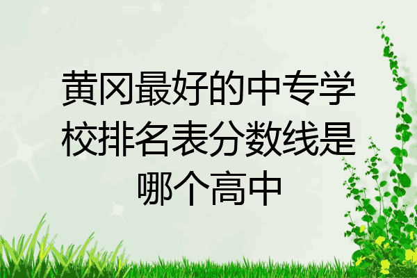 黄冈最好的中专学校排名表分数线是哪个高中