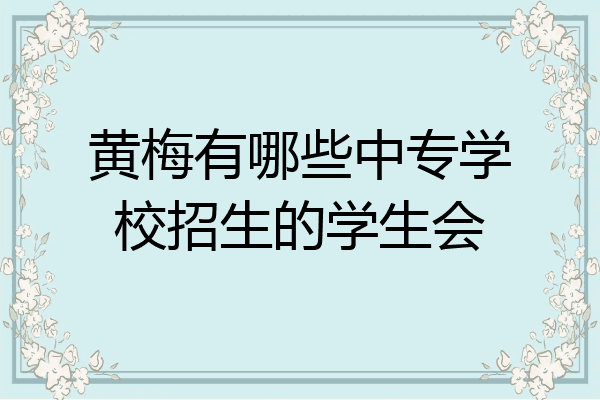 黄梅有哪些中专学校招生的学生会