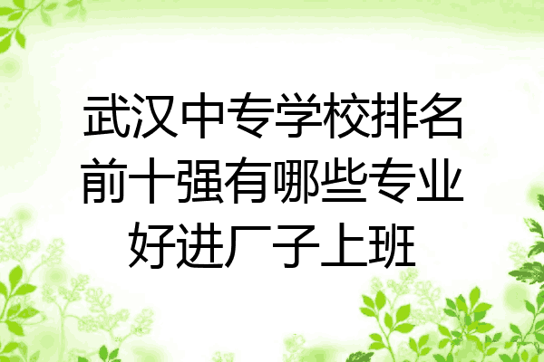 武汉中专学校排名前十强有哪些专业好进厂子上班