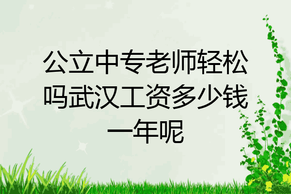 公立中专老师轻松吗武汉工资多少钱一年呢