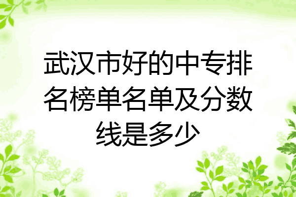 武汉市好的中专排名榜单名单及分数线是多少
