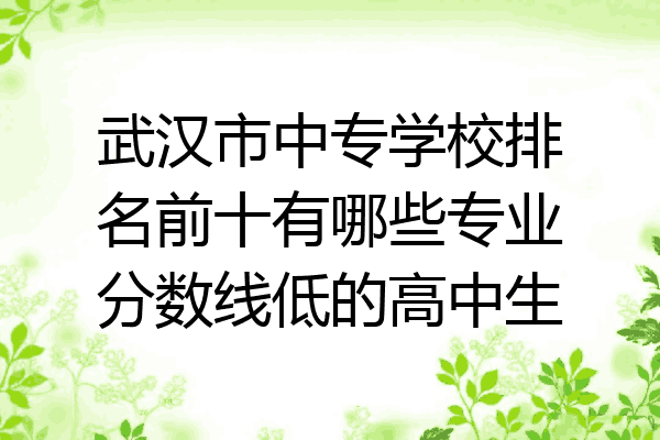 武汉市中专学校排名前十有哪些专业分数线低的高中生