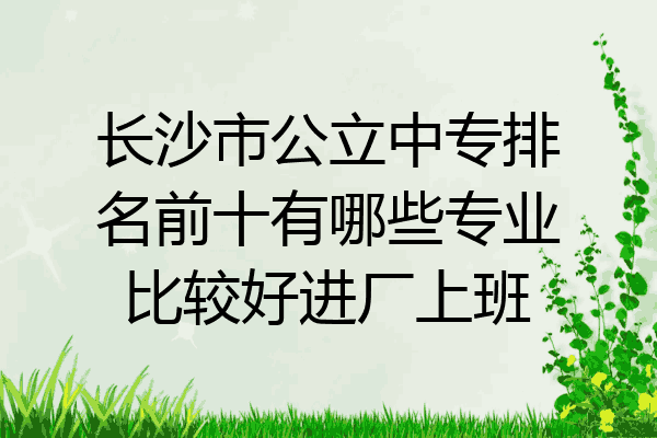 长沙市公立中专排名前十有哪些专业比较好进厂上班
