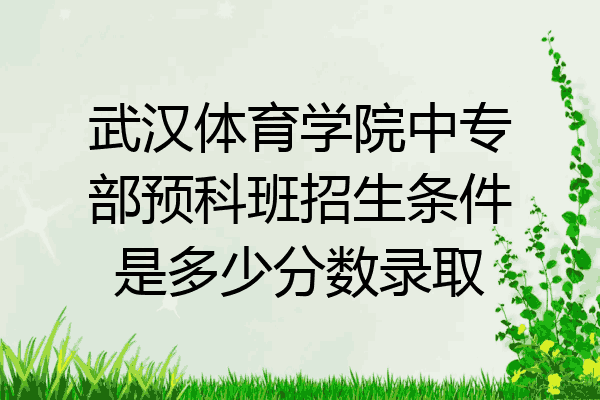 武汉体育学院中专部预科班招生条件是多少分数录取