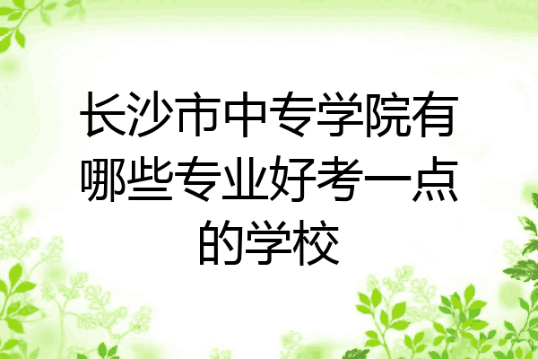 长沙市中专学院有哪些专业好考一点的学校