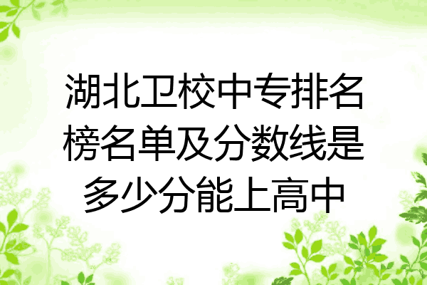 湖北卫校中专排名榜名单及分数线是多少分能上高中