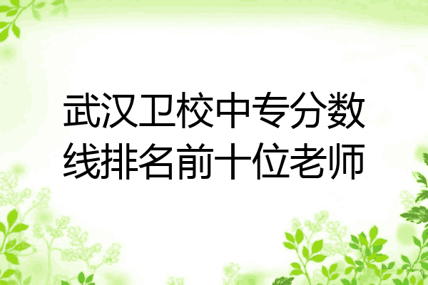 武汉卫校中专分数线排名前十位老师