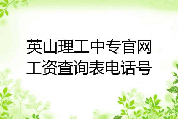英山理工中专官网工资查询表电话号