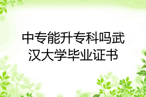 中专能升专科吗武汉大学毕业证书