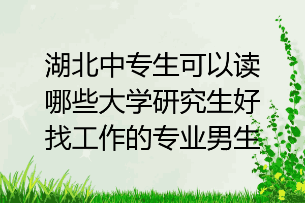 湖北中专生可以读哪些大学研究生好找工作的专业男生