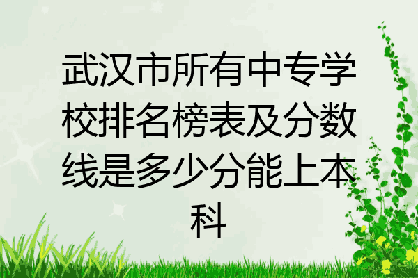 武汉市所有中专学校排名榜表及分数线是多少分能上本科
