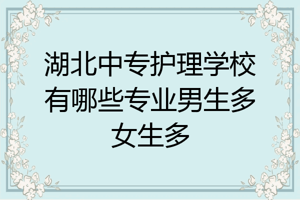 湖北中专护理学校有哪些专业男生多女生多