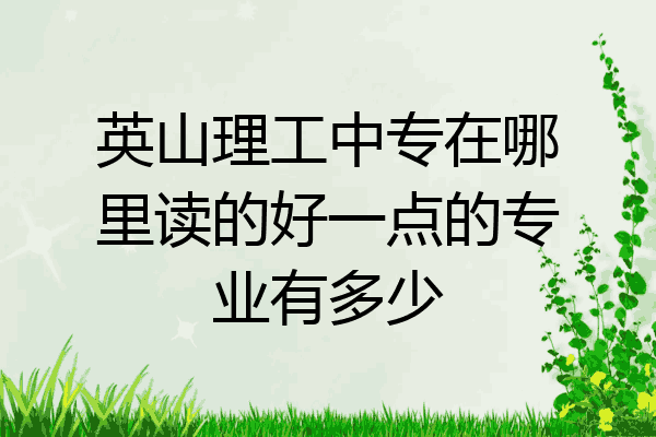 英山理工中专在哪里读的好一点的专业有多少