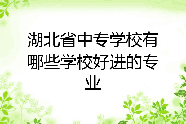 湖北省中专学校有哪些学校好进的专业