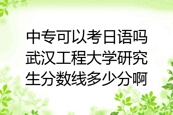 中专可以考日语吗武汉工程大学研究生分数线多少分啊
