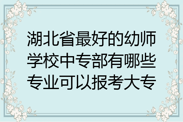 湖北省最好的幼师学校中专部有哪些专业可以报考大专